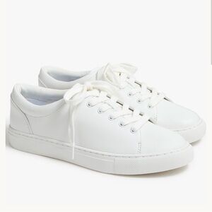 J. Crew White Leather Low-Top Sneakers